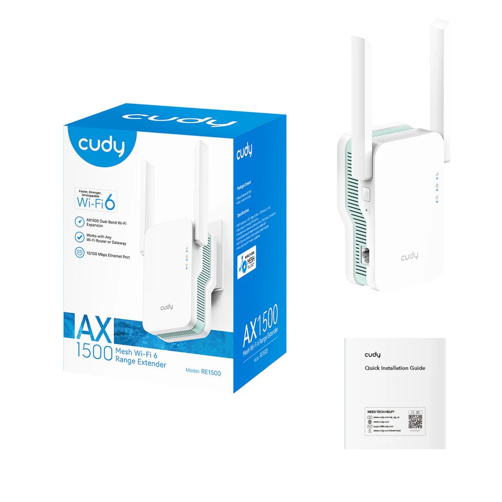 Cudy Cudy Wi-Fi 6 Range Extender - Dual-Band AX1500 Wireless Coverage | RE1500 - Networking - Lebanon