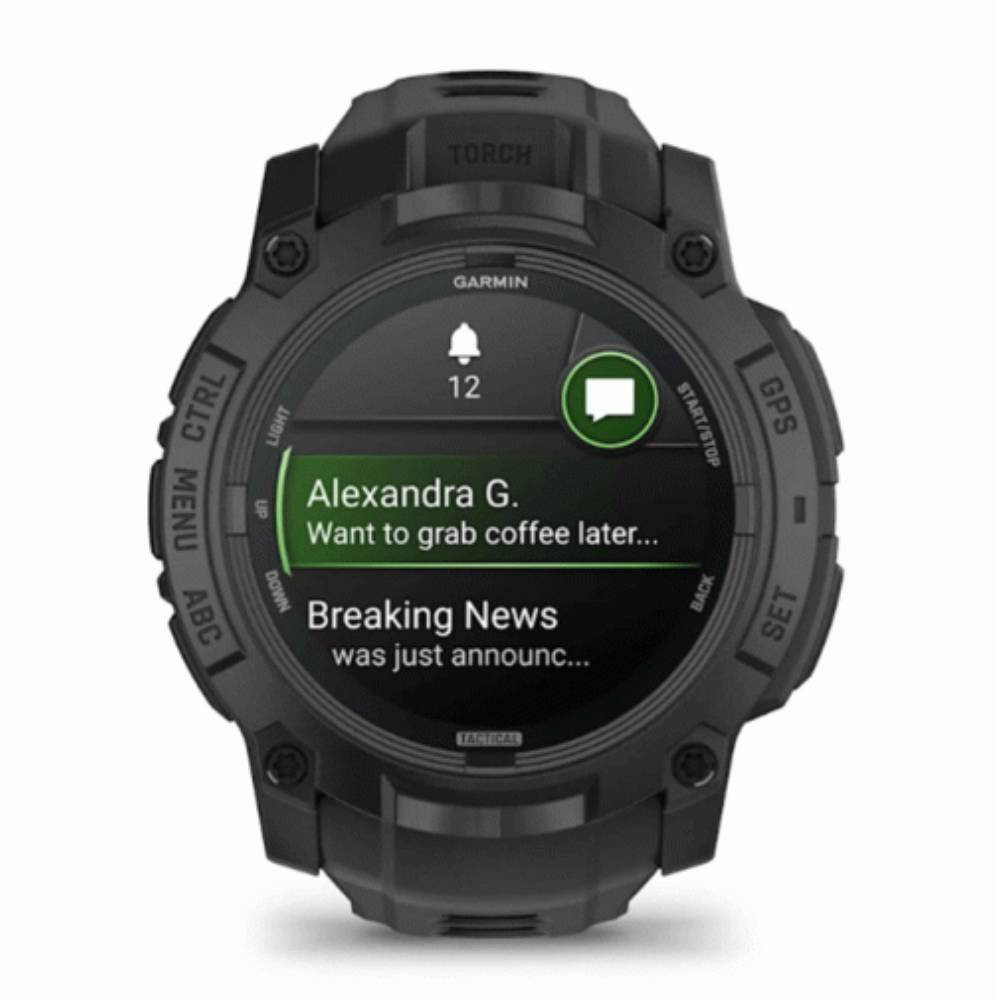 Garmin Garmin Instinct 3 50MM AMOLED Tactical Edition Black With Black Band | 010-03020-50 - Phones & Wearables - Lebanon