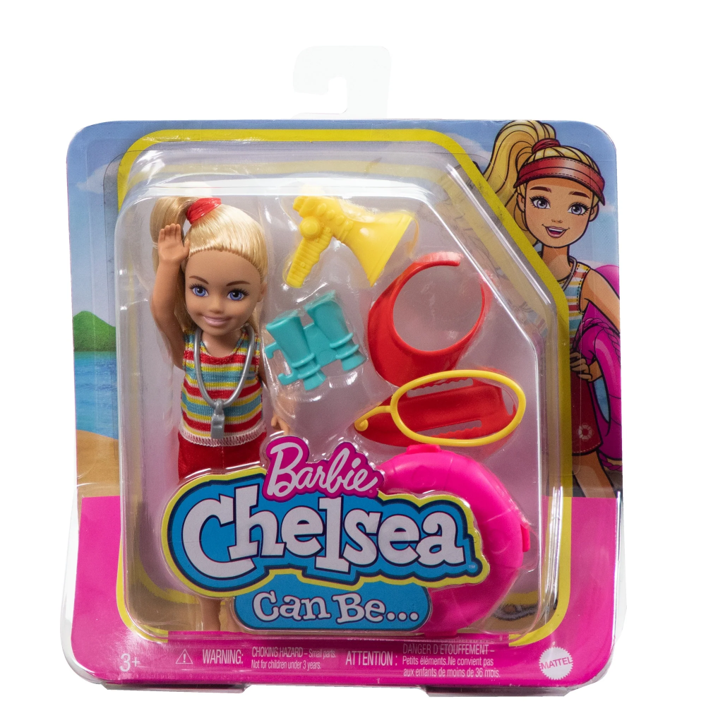Barbie Barbie Chelsea Doll & Accessories Lifeguard Set - Chelsea Can Be Lifeguard Small Doll with Accessories | HKD94 - Toys & Games - Lebanon