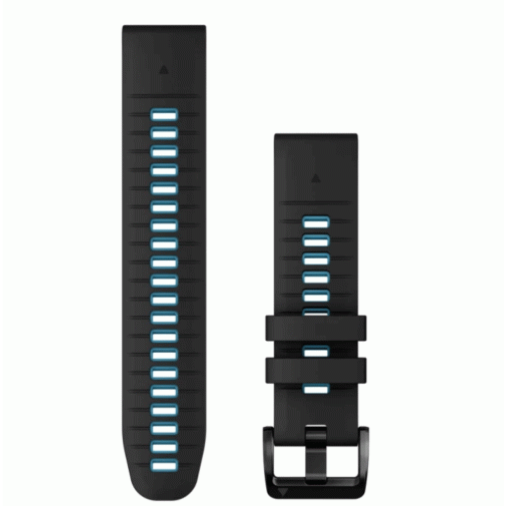 Garmin Garmin QuickFit 22 Watch Bands Black / Cirrus Blue Silicone | 010-13280-05 - Phones & Wearables - Lebanon
