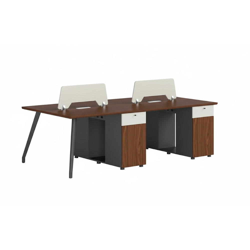 Valencia Valencia Office Furniture Workstation (4 Seats) - W2400 × D1200 × H750 mm | VL XR-D241222 - Home & Kitchen - Lebanon