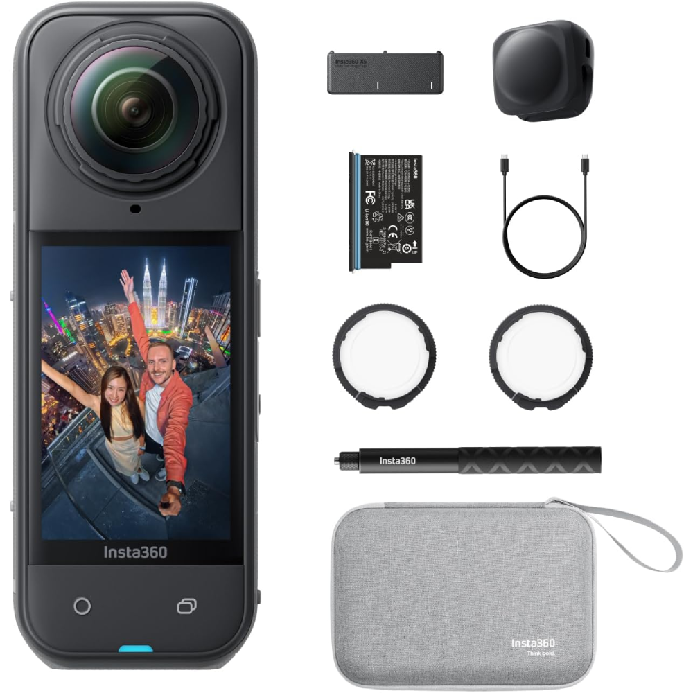 Insta360 Insta360 X5 360 Action Camera Essentials Bundle - Black - TV, Cameras & Photography - Lebanon