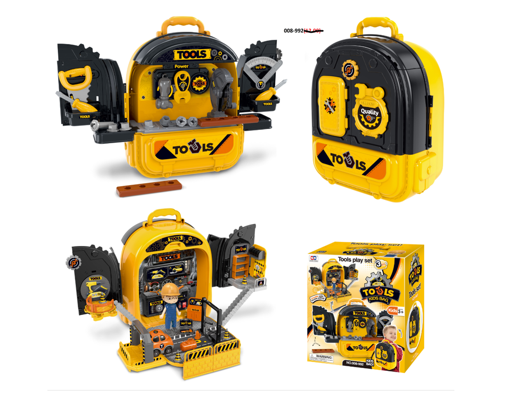 Kids Tools Playset Backpack with Construction Accessories – Yellow & Black | 008-992 - Sports & Outdoors - Lebanon