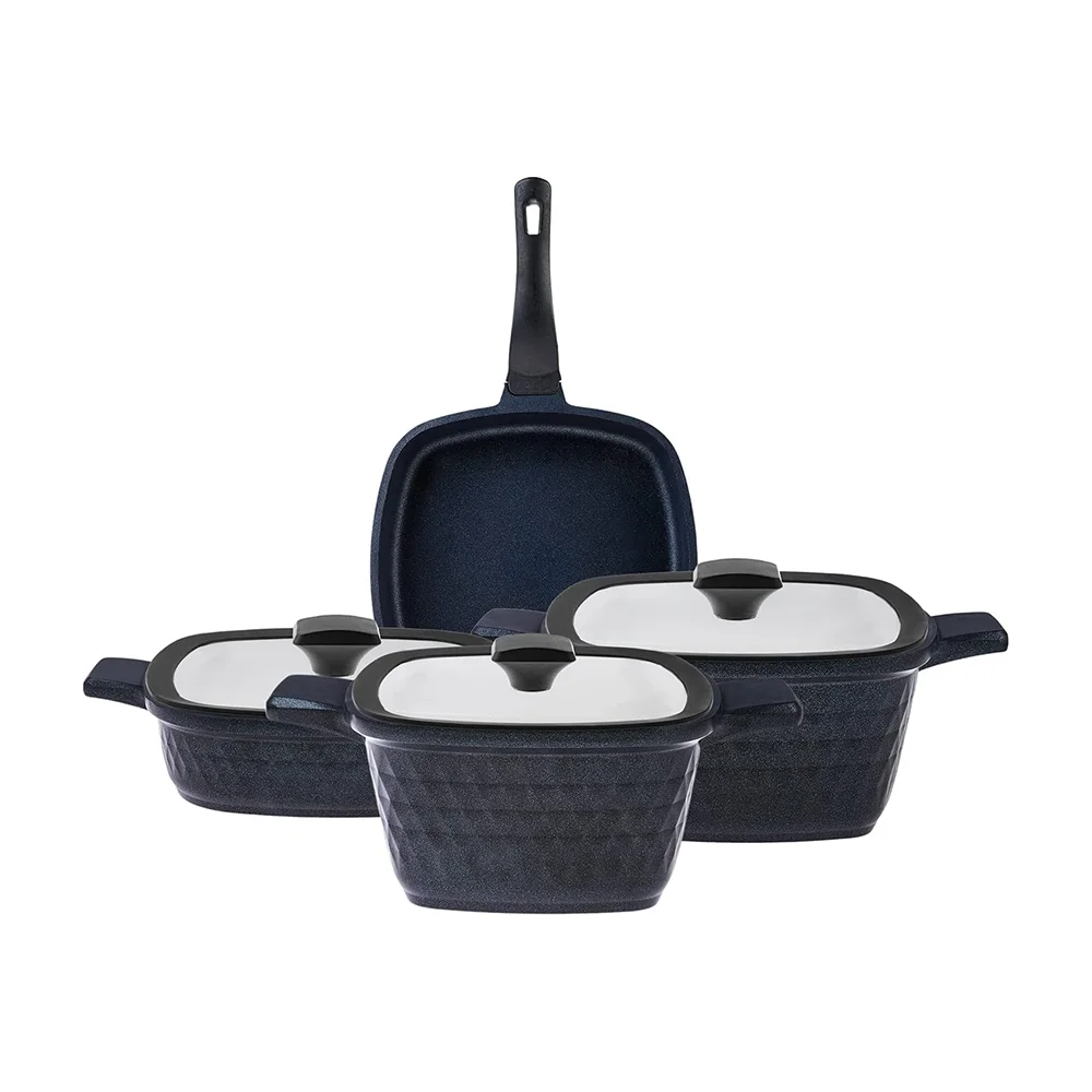 Karaca Karaca Bio Diamond Casting Square 7-Piece Cookware Set | 153.03.08.1853 - Home & Kitchen - Lebanon