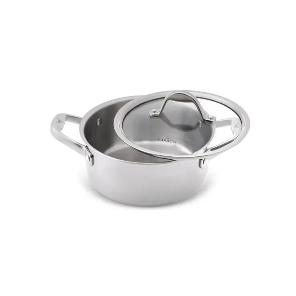 Karaca 3-Ply Powersteel 316+ Steel Induction Based Honeycomb Pot - 24 cm, 4.6 L | 153.03.08.1834