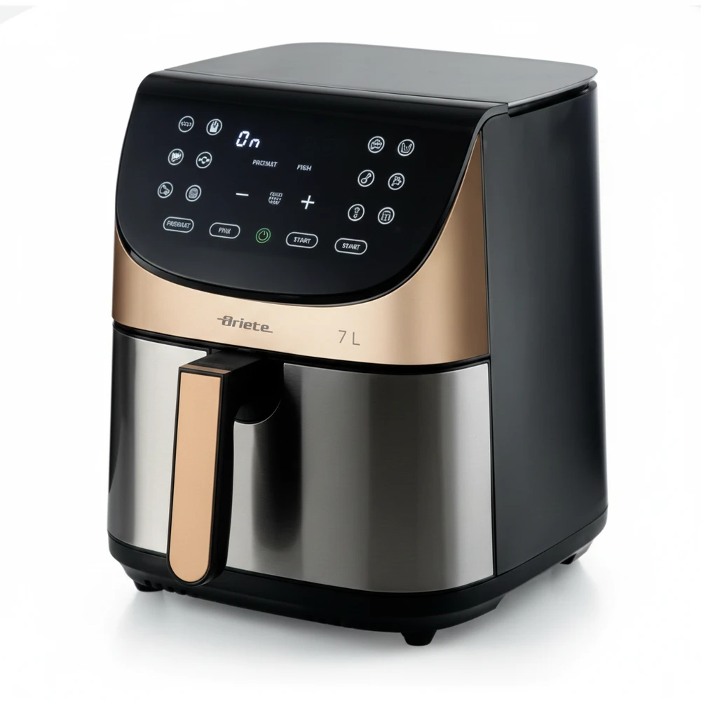 Ariete Ariete Digital Air Fryer 7L 1800W - Stainless Steel/Gold | 4628/01 - Home & Kitchen - Lebanon