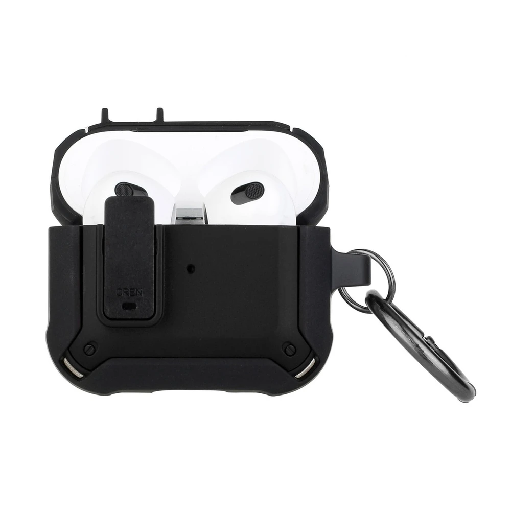OEM AirPods 3 Case Cover with Locking Clip - Black - Phones & Wearables - Lebanon