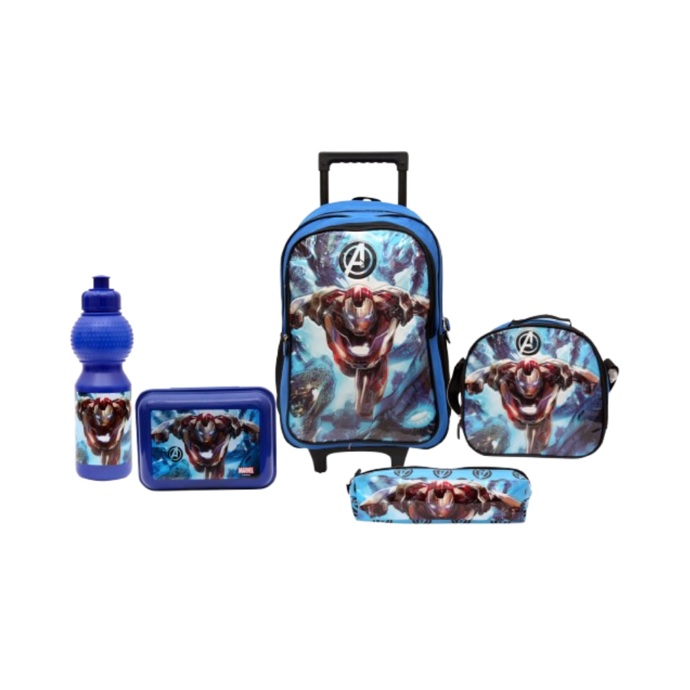 Kids Trolley School Backpack Set – Avengers Iron Man Design (5-Piece Set) | 500049 - Sports & Outdoors - Lebanon