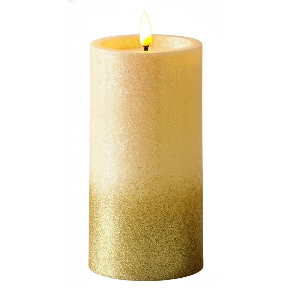  Gold Glitter LED Pillar Candle | 7125-11 - Home & Kitchen - Lebanon