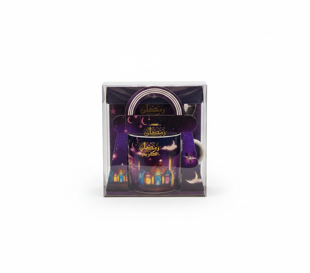 Ramadan Kareem Ceramic Mug – Night Lantern & Mosque Design (Gift Box) | 7161-6 - Home & Kitchen - Lebanon