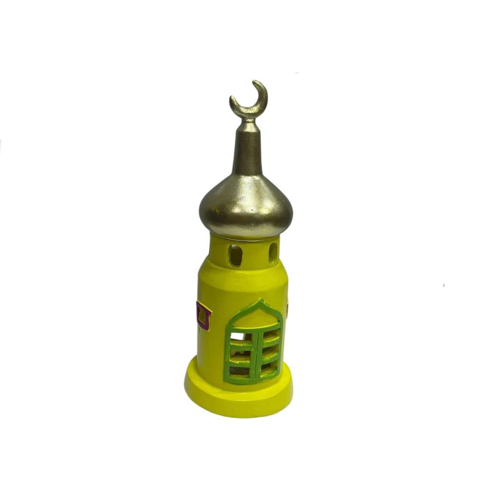Ramadan Resin Incense Burner Green Tower with Gold Crescent | 2002-84 - Home & Kitchen - Lebanon