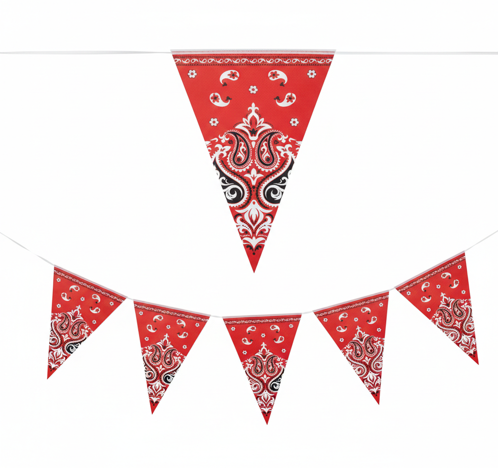 Ramadan Red Islamic Pattern Pennant Banner Decoration | 7102-17 - Home & Kitchen - Lebanon