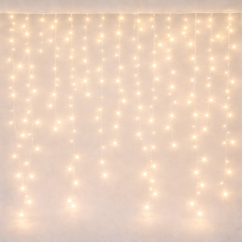 6x0.8 Meter 400 LED Ice Curtain Decorative Lights Warm White | AL631 - Home & Kitchen - Lebanon
