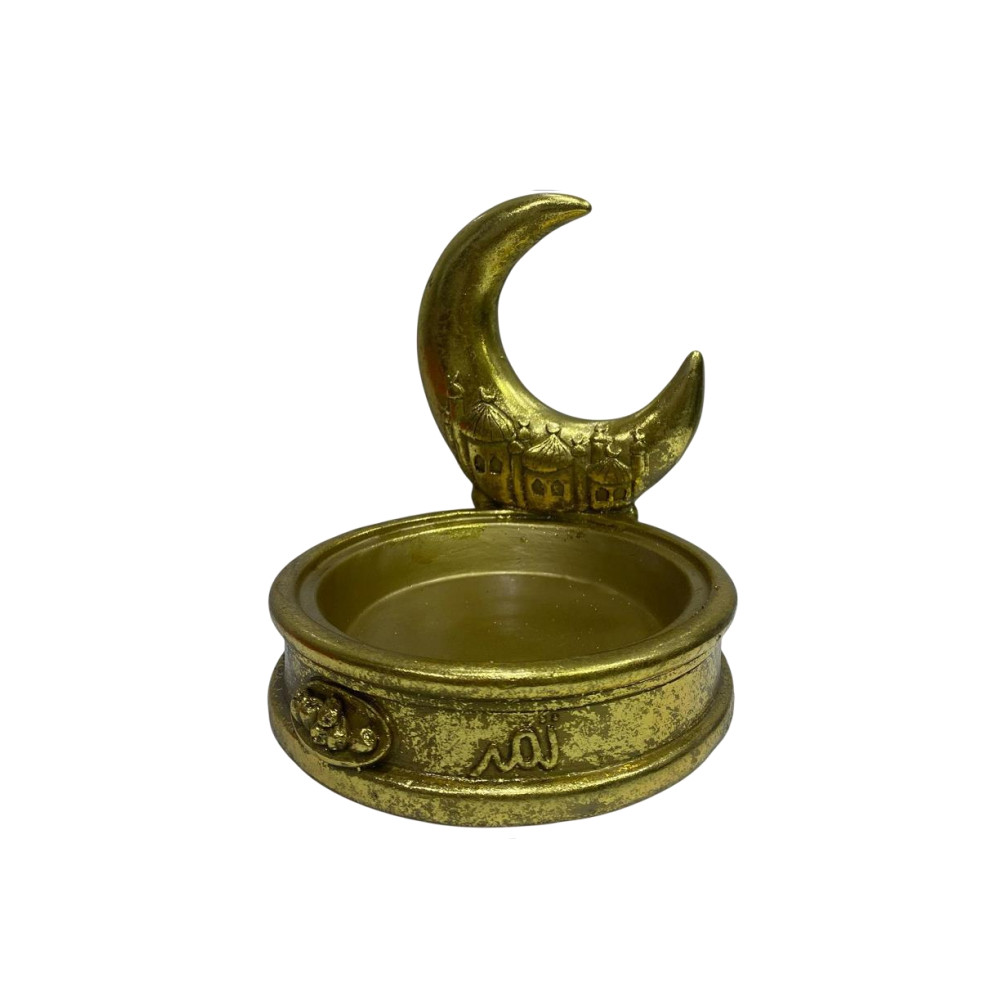 Ramadan Resin Crescent Moon Snack Bowl Holder | 2002-43 - Home & Kitchen - Lebanon