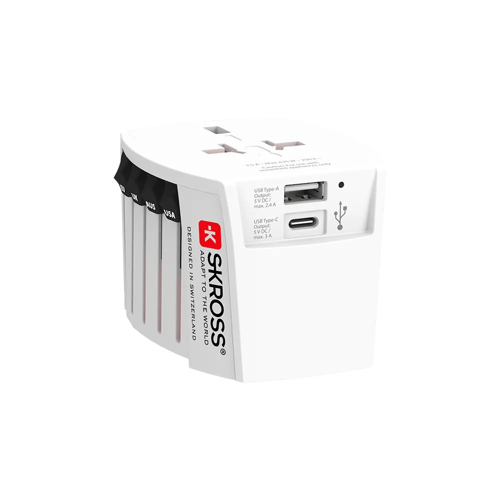Skross SKROSS MUV USB AC Universal World Travel Adapter – Dual USB Charging | 1.302962 - Phones & Wearables - Lebanon