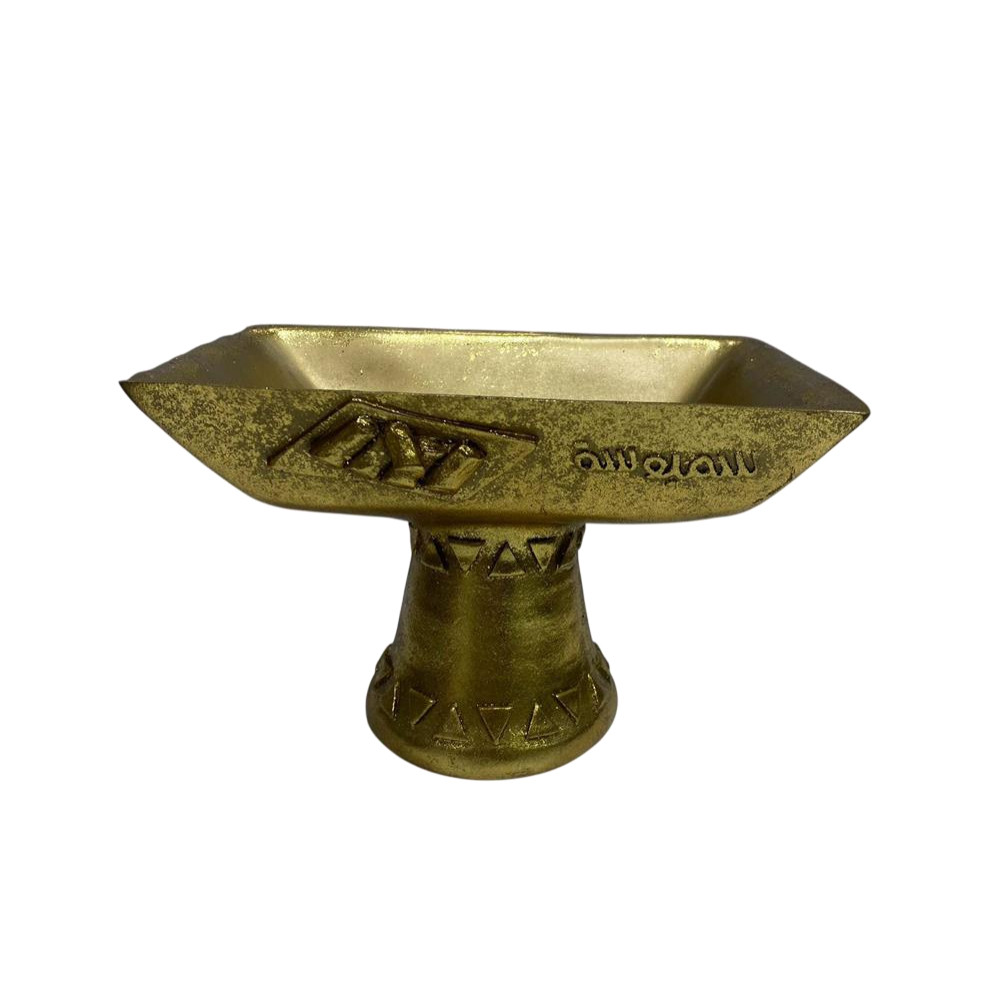 Ramadan Resin Gold Pedestal Snack Bowl Holder | 2002-44 - Home & Kitchen - Lebanon