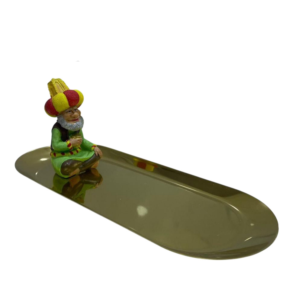 Ramadan Resin Figurine Long Snack Tray – Gold Finish | 2002-66 - Home & Kitchen - Lebanon
