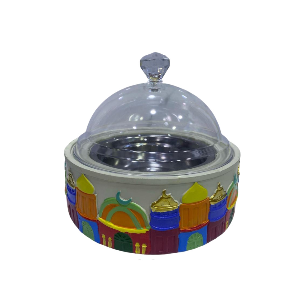 Ramadan Resin Colorful Mosque Dome Snack Bowl Holder | 2002-102 - Home & Kitchen - Lebanon