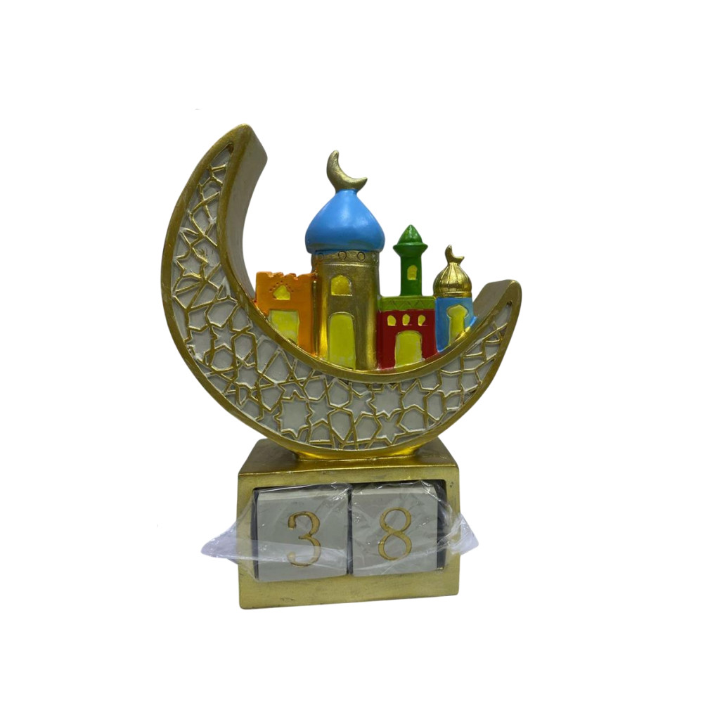 Ramadan Resin Crescent Moon Calendar Decor | 2002-24 - Home & Kitchen - Lebanon