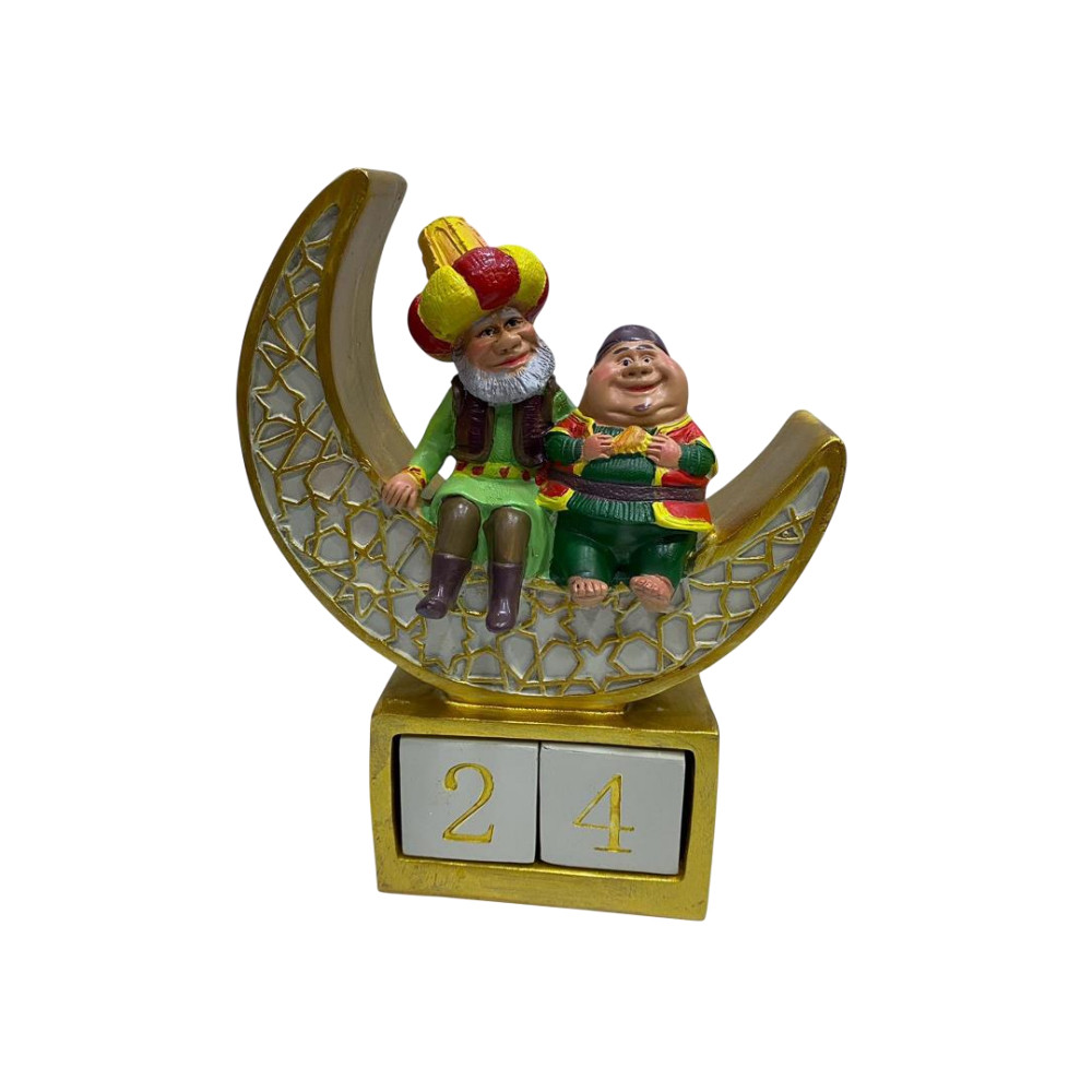 Ramadan Resin Crescent Moon Calendar Figurine Decor | 2002-96 - Home & Kitchen - Lebanon
