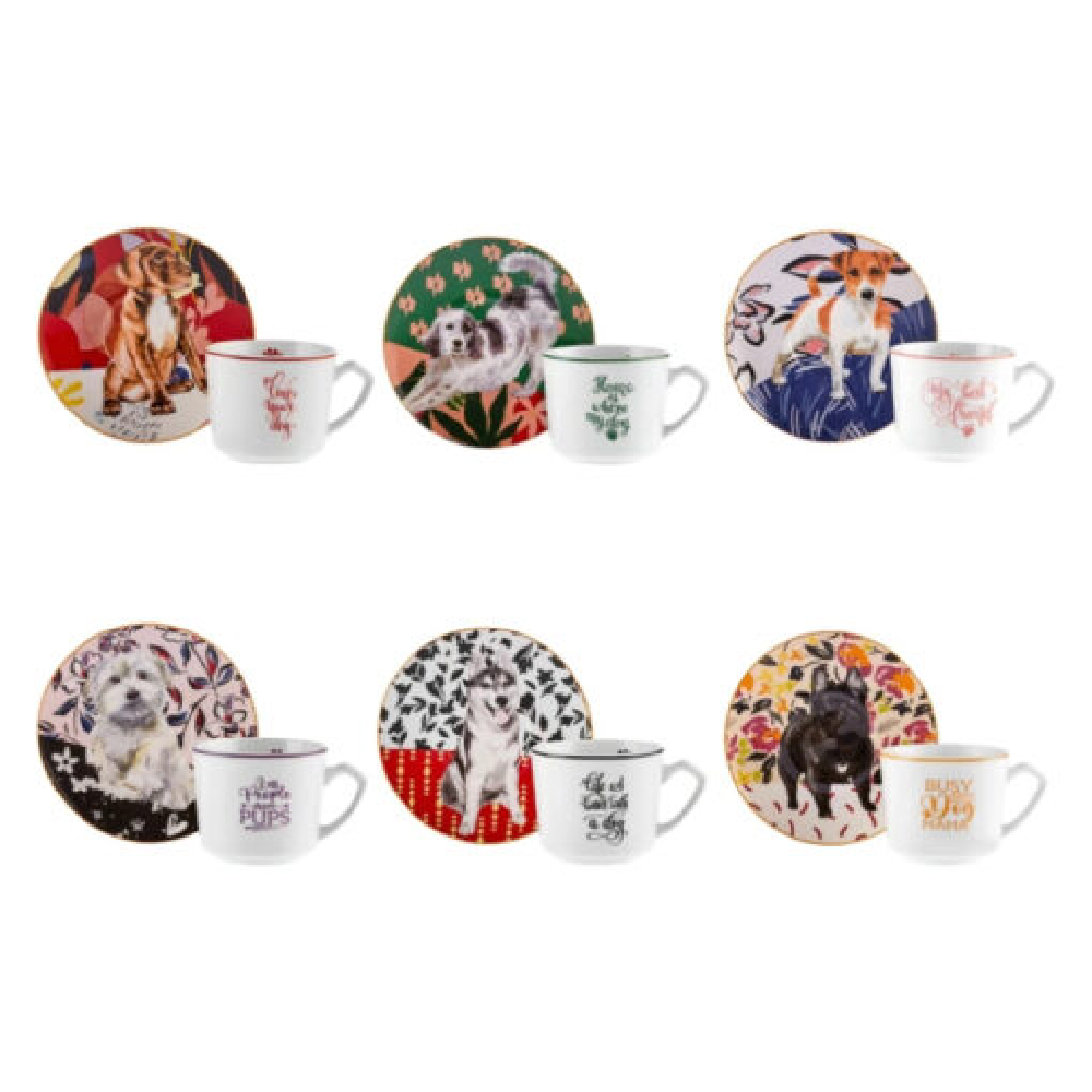 Karaca Karaca Perro 80ML 6-Person Coffee Cup Set | 153.03.05.0243 - Home & Kitchen - Lebanon