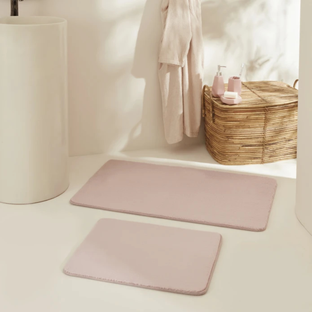 Karaca Karaca Home Feather 2-Piece Powder Bath Mat Set | 200.22.05.0258 - Home & Kitchen - Lebanon