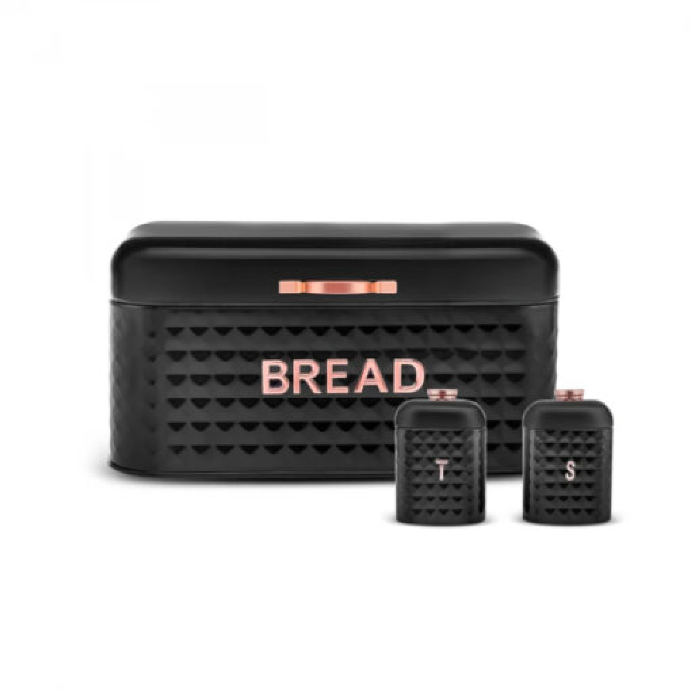 Karaca Karaca Diamond Black Bread Box Storage Container Gift Set | 153.09.01.4168 - Home & Kitchen - Lebanon