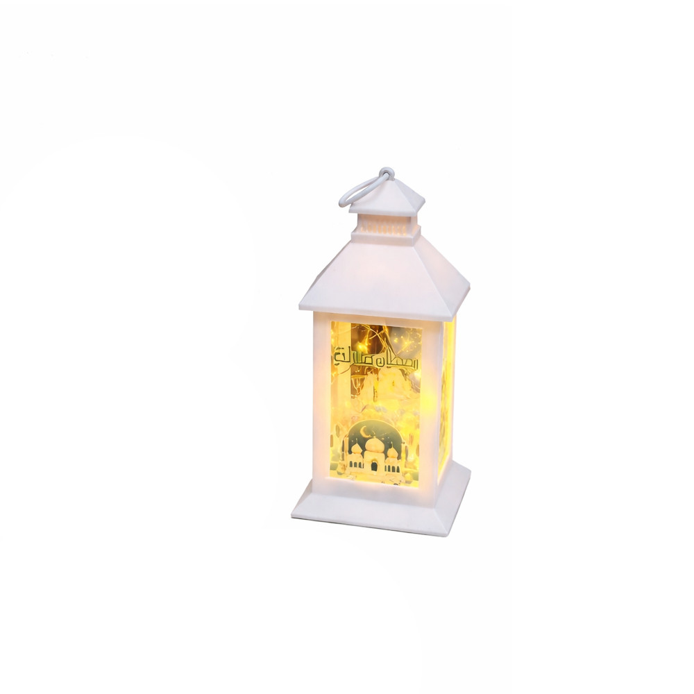 Ramadan LED Lantern with Mosque Silhouette Design – White | 7082-25WB - Home & Kitchen - Lebanon