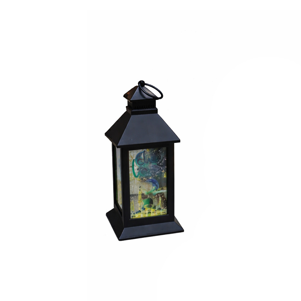 Ramadan Decorative LED Lantern with Abstract Mosque Artwork – Black | 7082-25B - Home & Kitchen - Lebanon