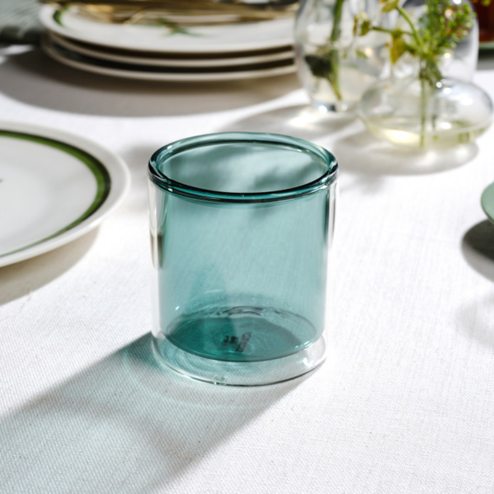 Karaca Karaca Pia 280ML Green Glass Water Glass | 153.03.08.4475 - Home & Kitchen - Lebanon