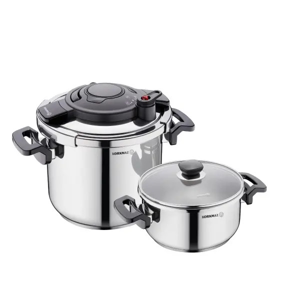 Korkmaz Korkmaz Alessa 4 pcs Pressure Cooker Set | A178 - Home & Kitchen - Lebanon