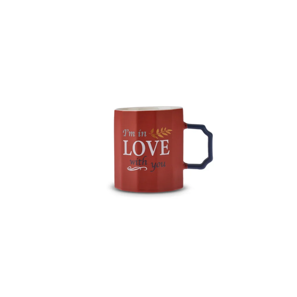 Karaca Karaca Latte Love 325ML Red Mug | 153.09.01.5408 - Home & Kitchen - Lebanon