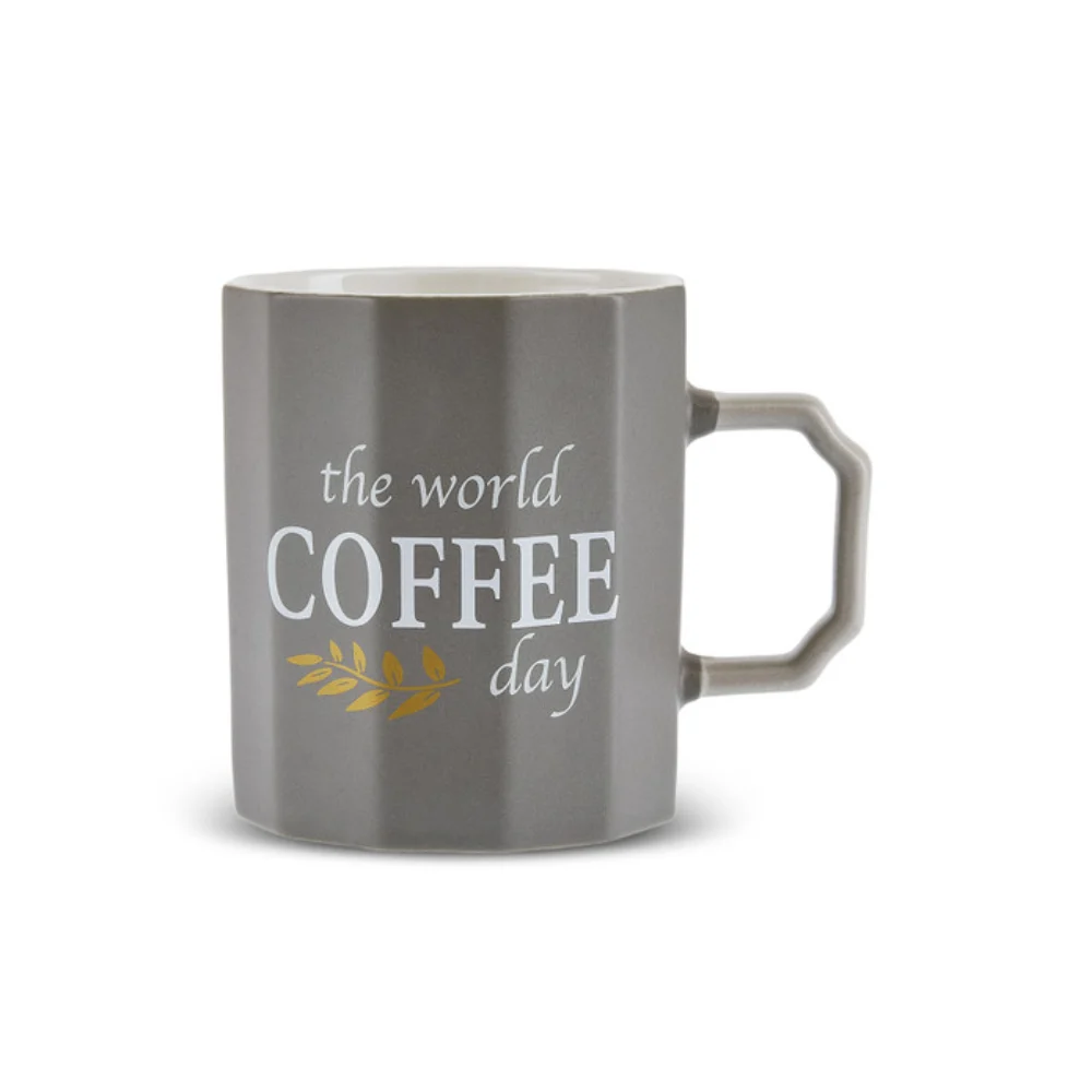 Karaca Karaca Latte 325ML Gray Coffee Mug | 153.09.01.5404 - Home & Kitchen - Lebanon