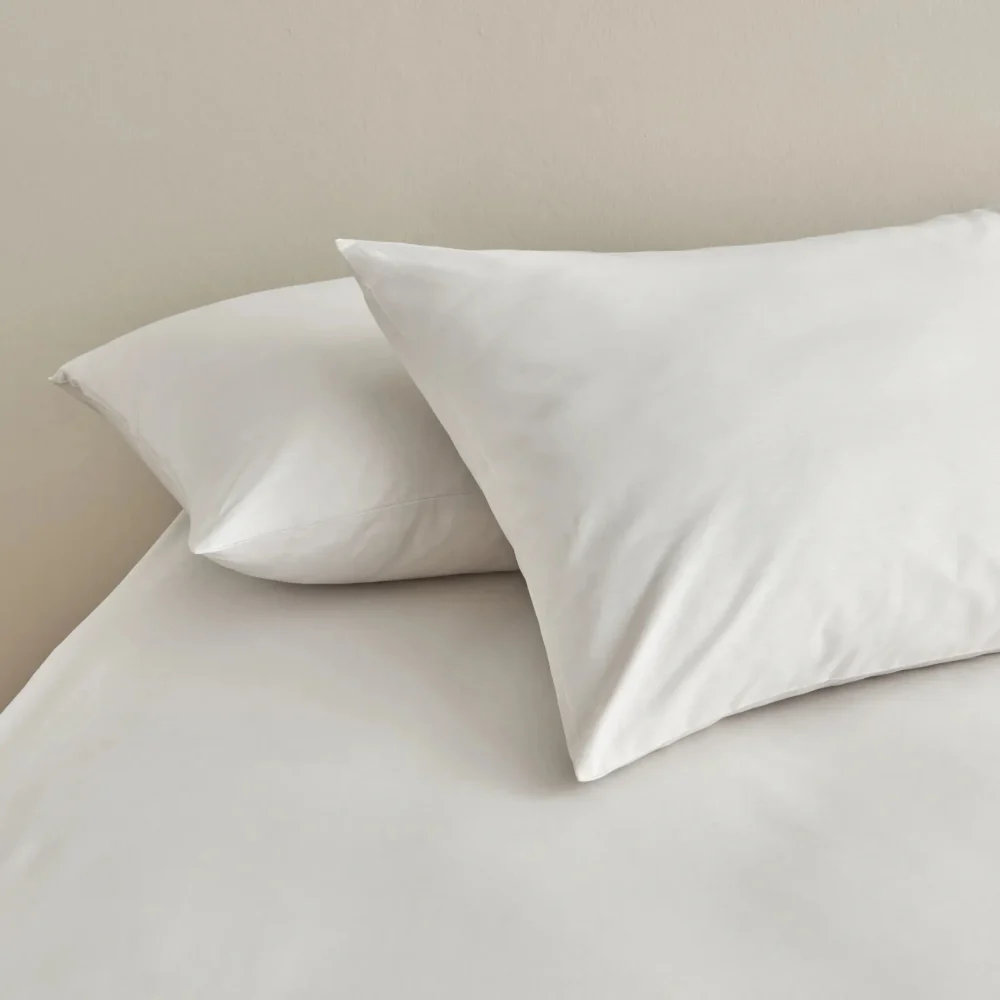 Karaca Karaca Home 2-Piece 50x70cm Light Grey Pillowcase Set | 200.22.14.0372 - Home & Kitchen - Lebanon