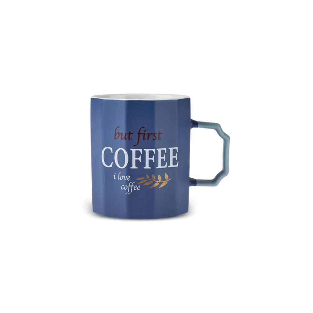 Karaca Karaca Latte 325ML Blue Coffee Mug | 153.09.01.5405 - Home & Kitchen - Lebanon
