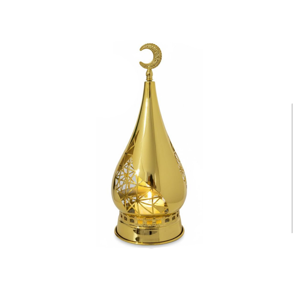 Ramadan Gold Crescent Moon LED Table Decor with Child Figure | 7138-19 - Home & Kitchen - Lebanon