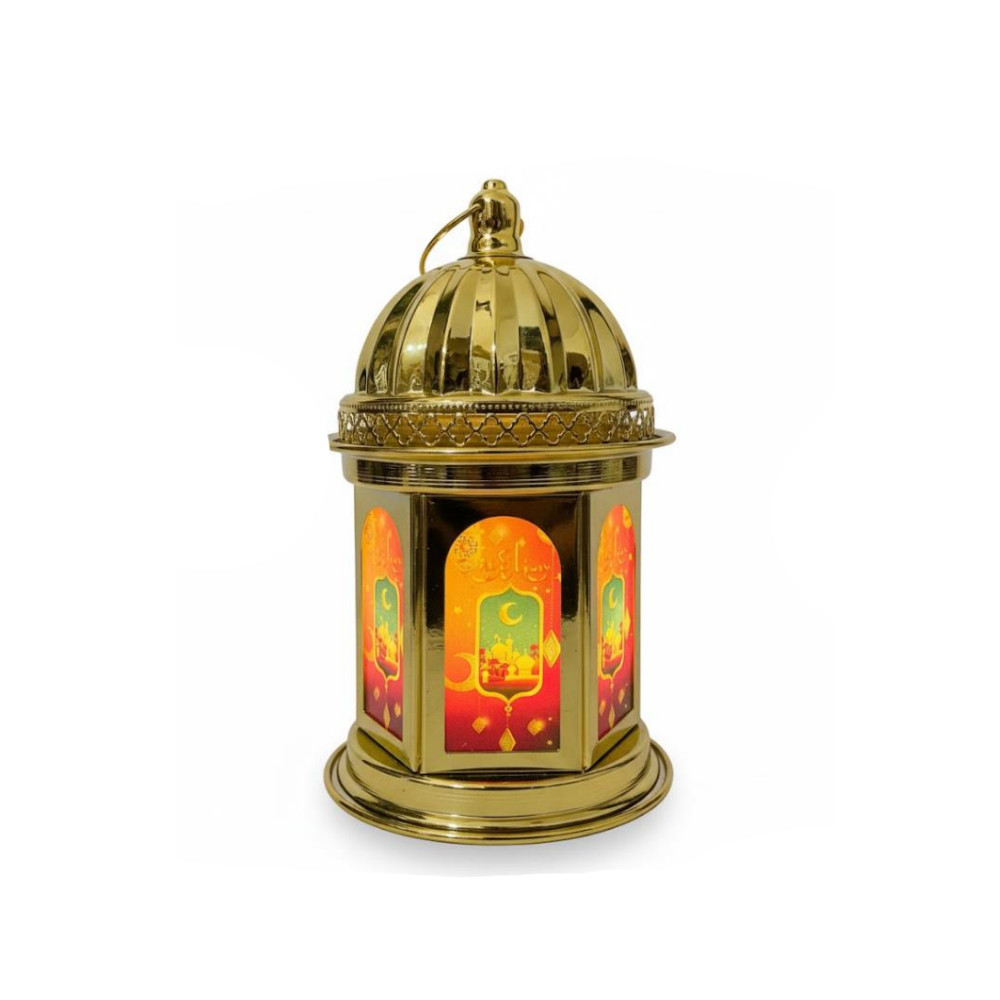 Ramadan Gold Crescent Moon LED Candle Holder Table Decor | 7138-8 - Home & Kitchen - Lebanon
