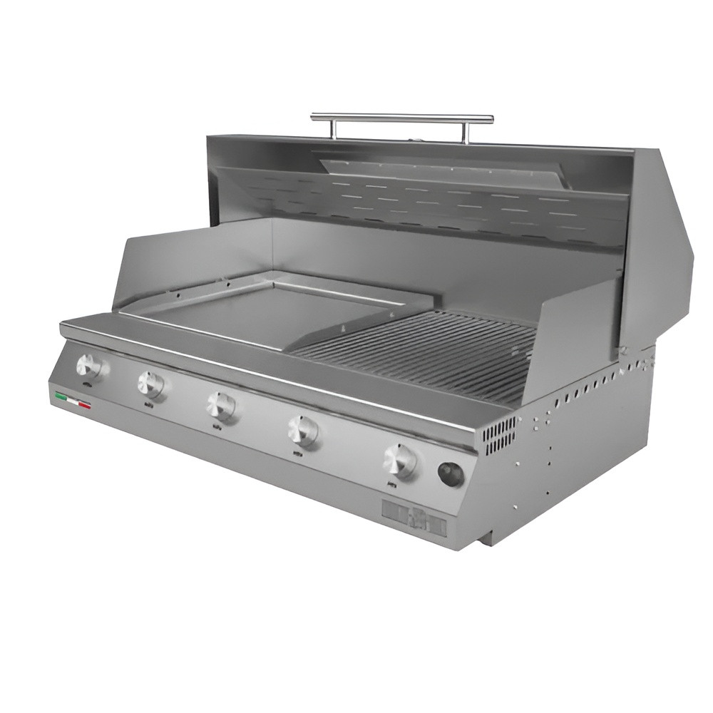 Pianeta Grill Pianeta Grill Stainless Steel Outdoor Charcoal BBQ with Lid – Countertop Grill for Charcoal & Wood, Fry Top 1000 | 1148-T - Home & Kitchen - Lebanon