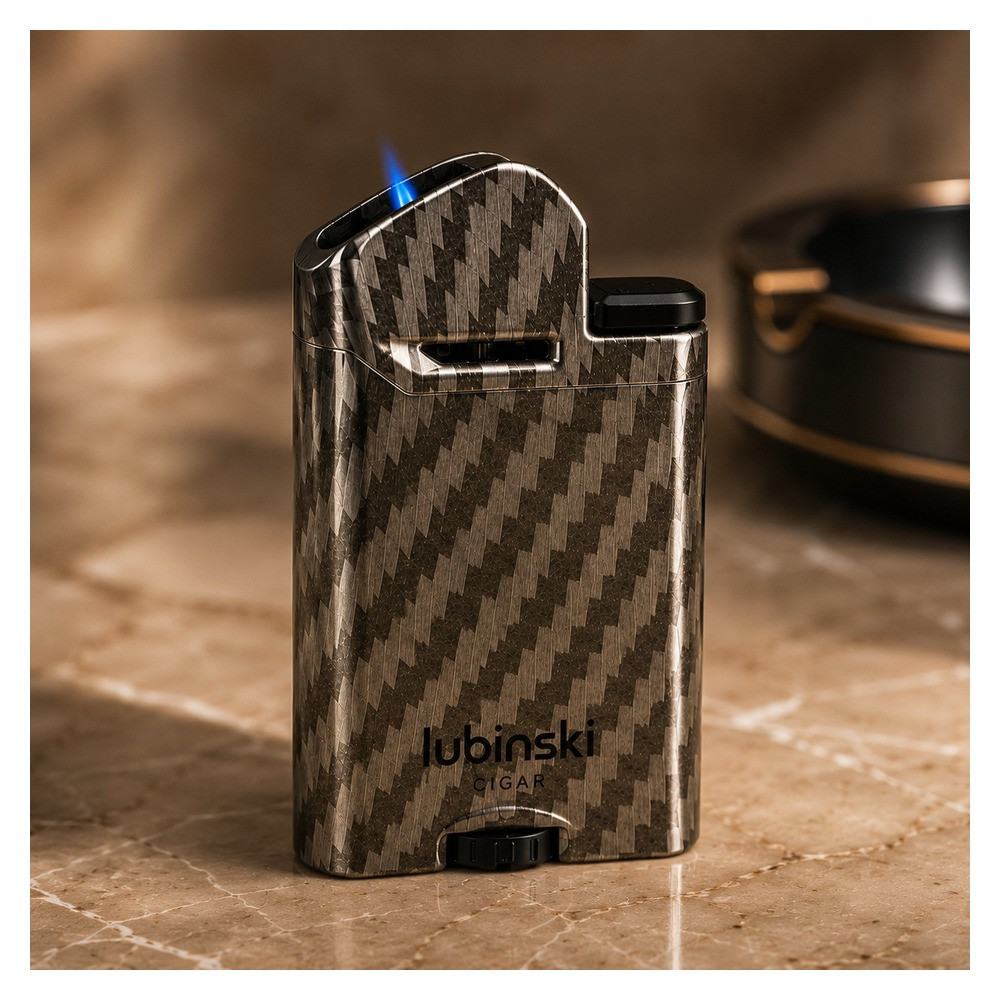 Hemingway Hemingway Cigar Lighter Zinc Alloy (Blue Jet Flame), Visible Window, Adjustable Flame Torch | HMW-YJA10030GY - Home & Kitchen - Lebanon