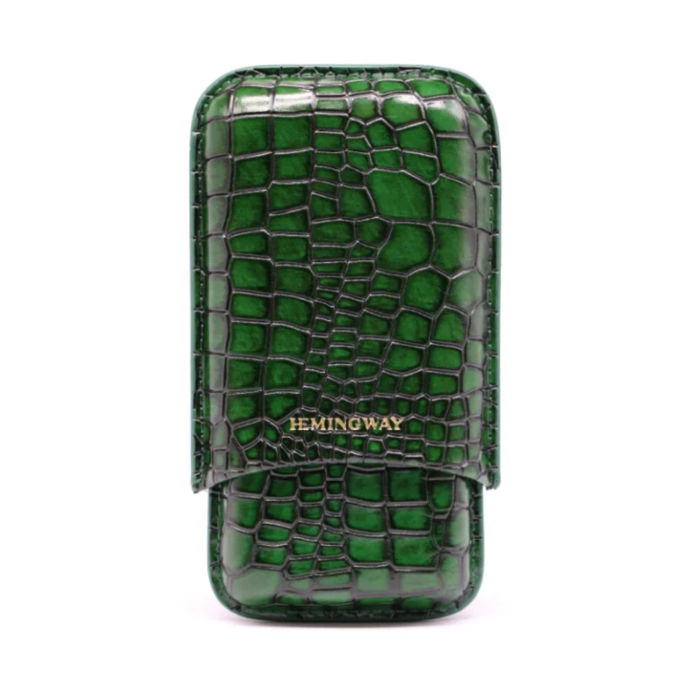 Hemingway Hemingway Portable Cigar Case 3 Cigars Holder Premium Leather Cigar Case - Green | HMW3PGN - Home & Kitchen - Lebanon