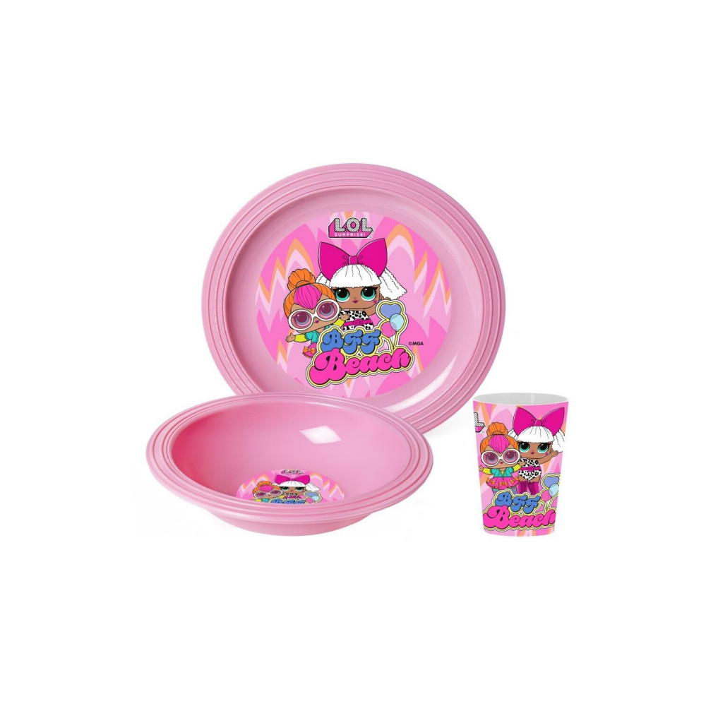 LOL Surprise Kids Dining Set with Plate, Bowl & Cup – Pink | 162441-230N - Home & Kitchen - Lebanon