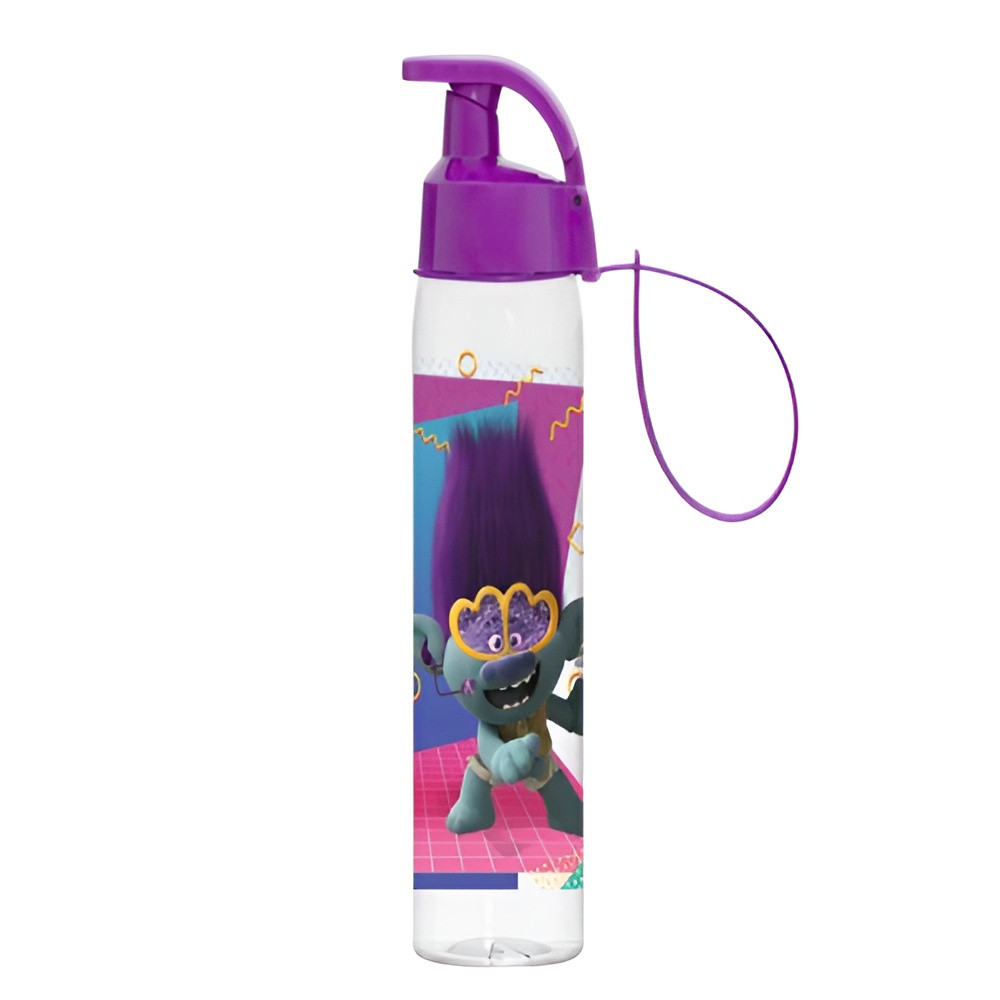 Trolls Kids Water Bottle with Flip Straw Lid & Carry Strap – Purple | 161414-261A - Home & Kitchen - Lebanon