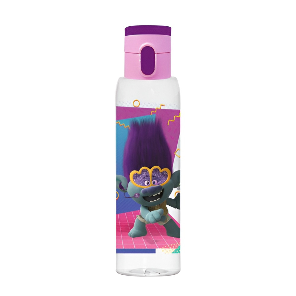 Trolls Kids Water Bottle with Flip Straw Lid & Carry Strap – Pink | 161418-261A - Home & Kitchen - Lebanon