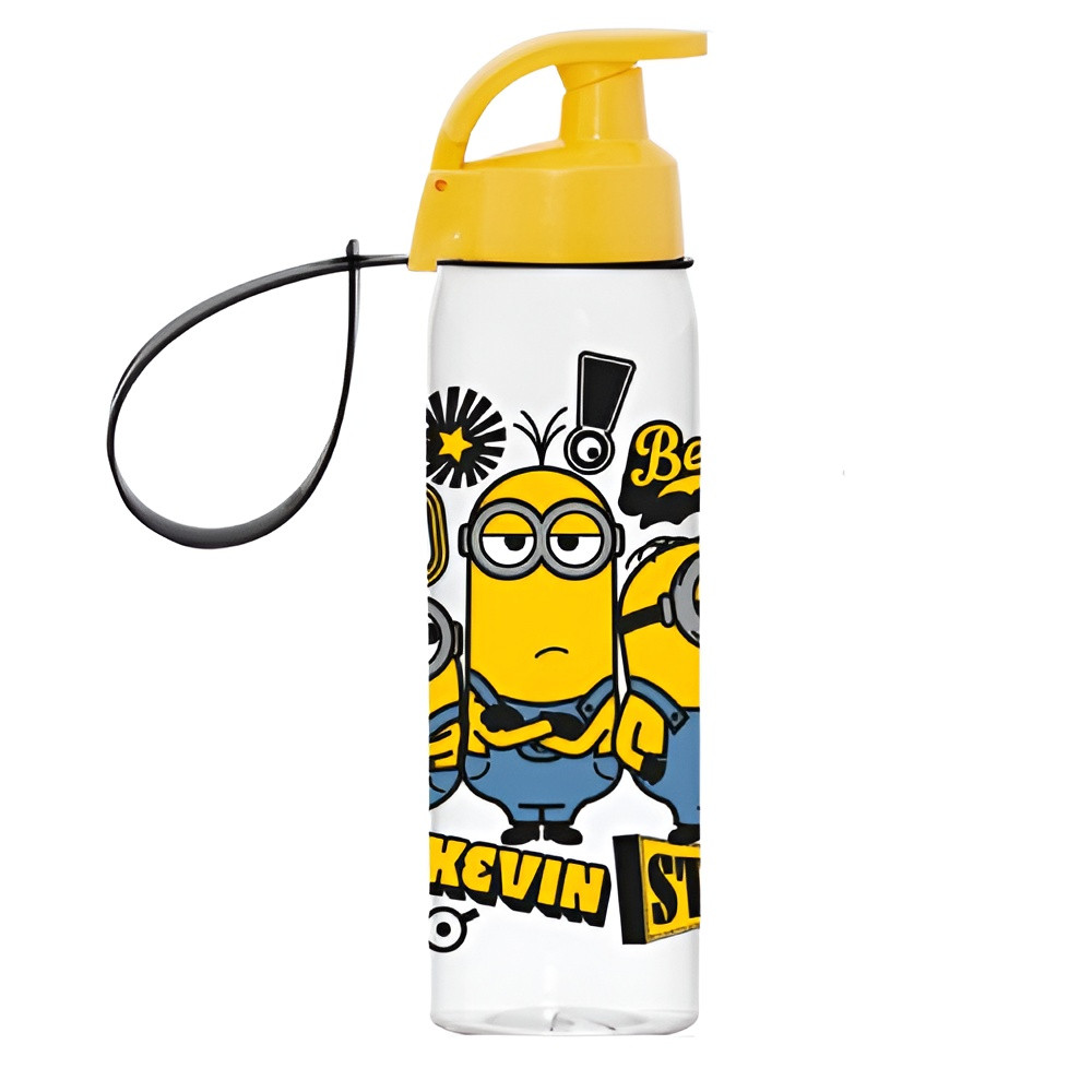 Minions Kevin Kids Water Bottle with Flip Straw Lid & Carry Strap – Yellow | 161414-250 - Home & Kitchen - Lebanon