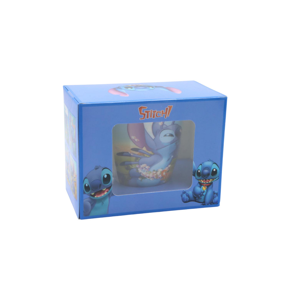 Cartoon Stitch and Angel Ceramic Mug Gift Box Kids Coffee Cup with Premium Packaging | HK1434-2 - Home & Kitchen - Lebanon