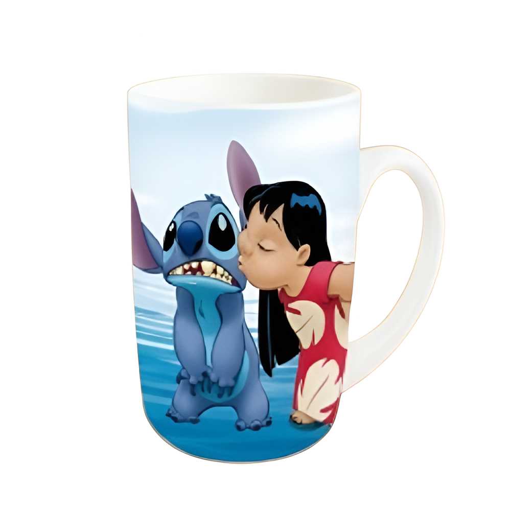 Cute Cartoon Stitch and Lilo Ceramic Mug Gift Coffee Cup Design | ZH257-3 - Home & Kitchen - Lebanon