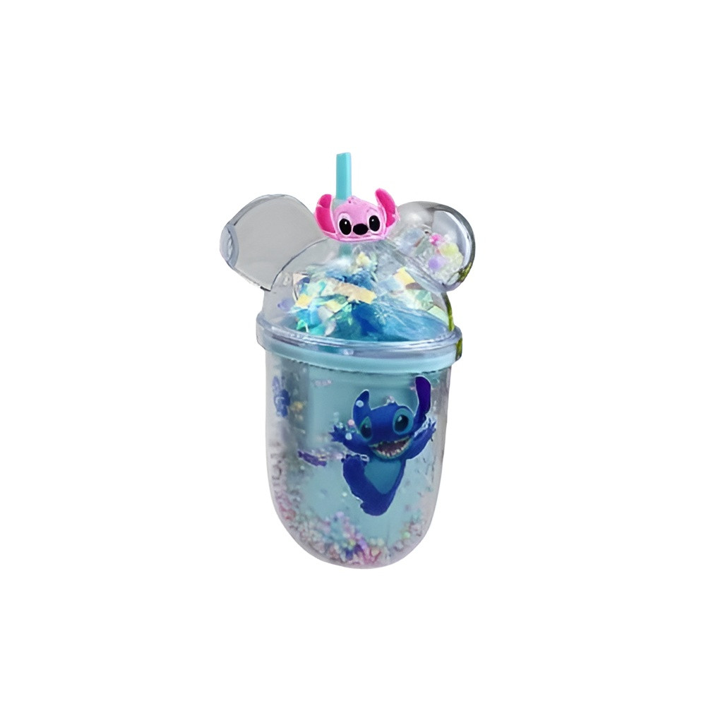 Kids Cartoon Stitch Plastic Tumbler with Dome Lid & Straw – Clear Beads Cup | AL6620-9A - Toys & Games - Lebanon