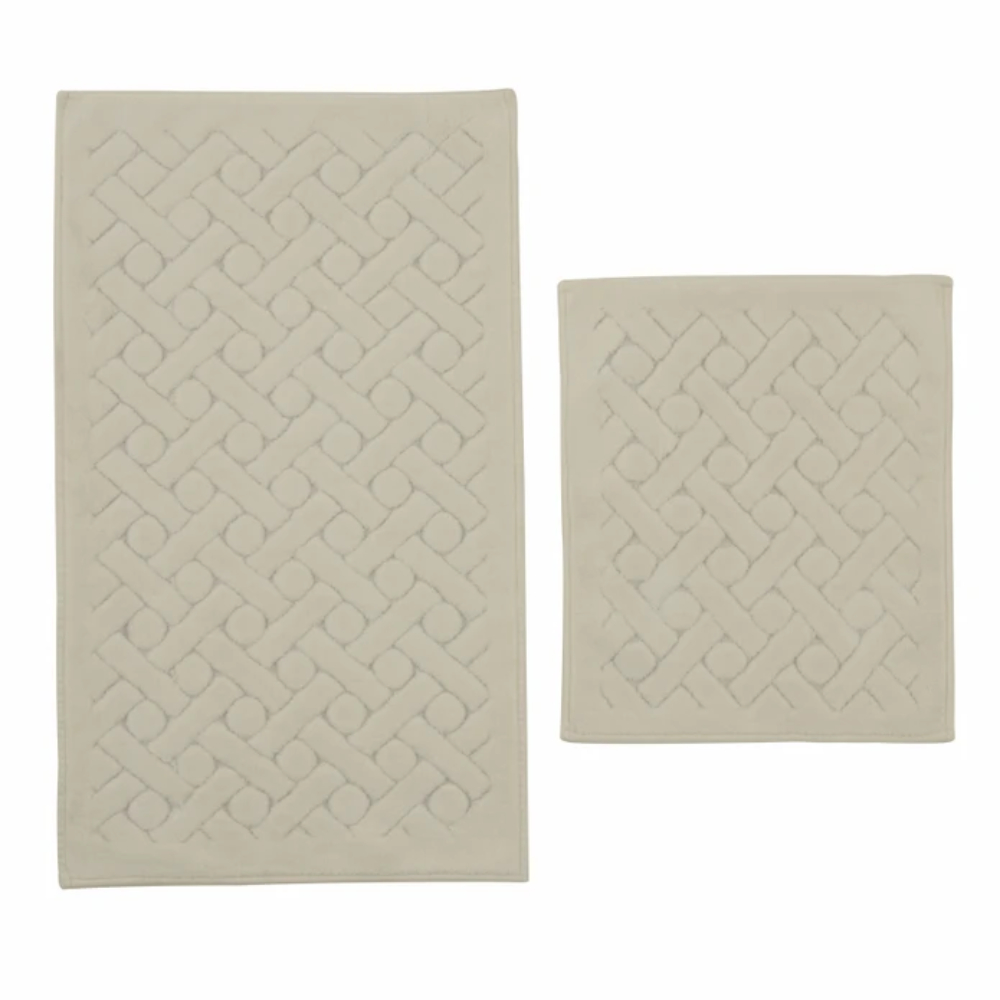 Karaca Karaca Home Foley 2-Piece Ecru Bath Mat Set | 8680214393727 - Home & Kitchen - Lebanon