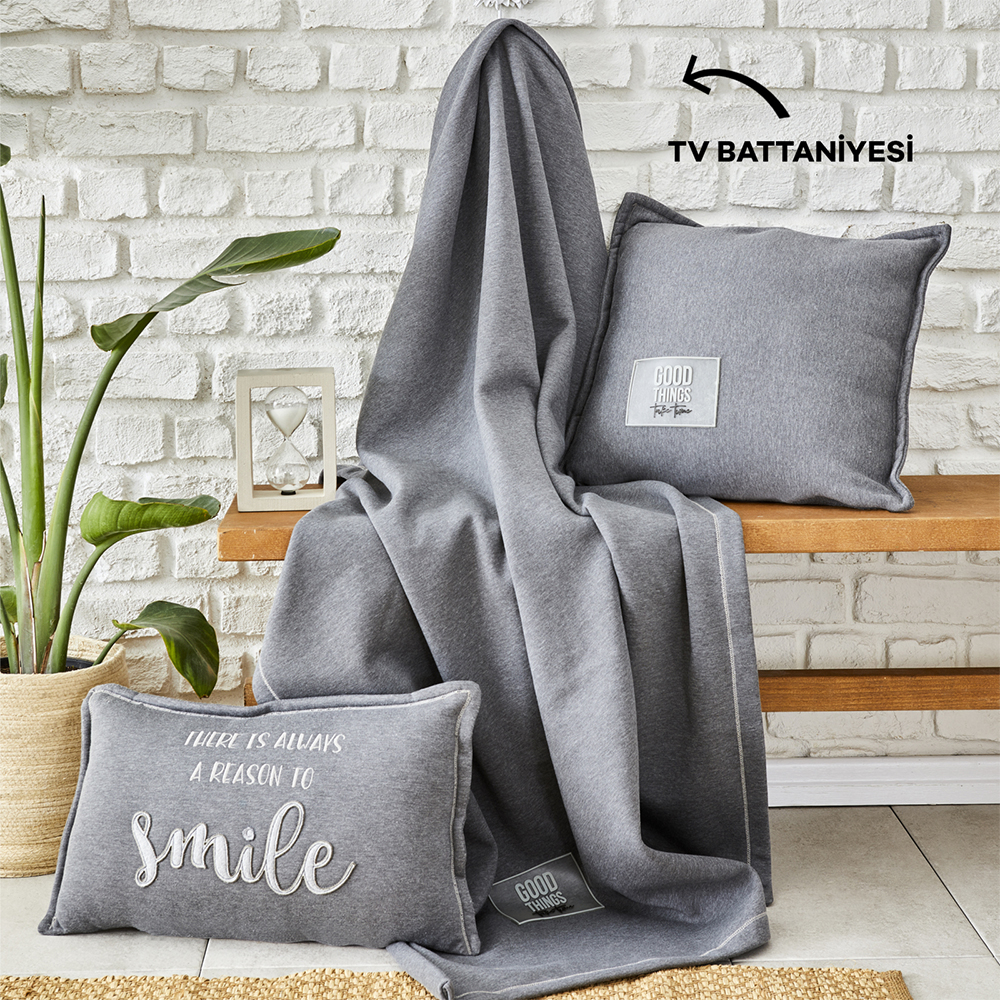 Karaca Karaca Softy Grey 130x170cm Comfort TV Blanket | 200.19.01.0396 - Home & Kitchen - Lebanon