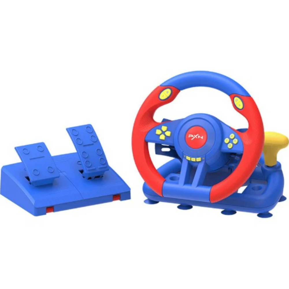 PXN PXN V3 Pro 180 Degree Steering Wheel with Pedals, Vibration Feedback fot for PC, PS3, PS4, Xbox One & Series XS, Nintedno Switch - Red/Blue - Gaming - Lebanon